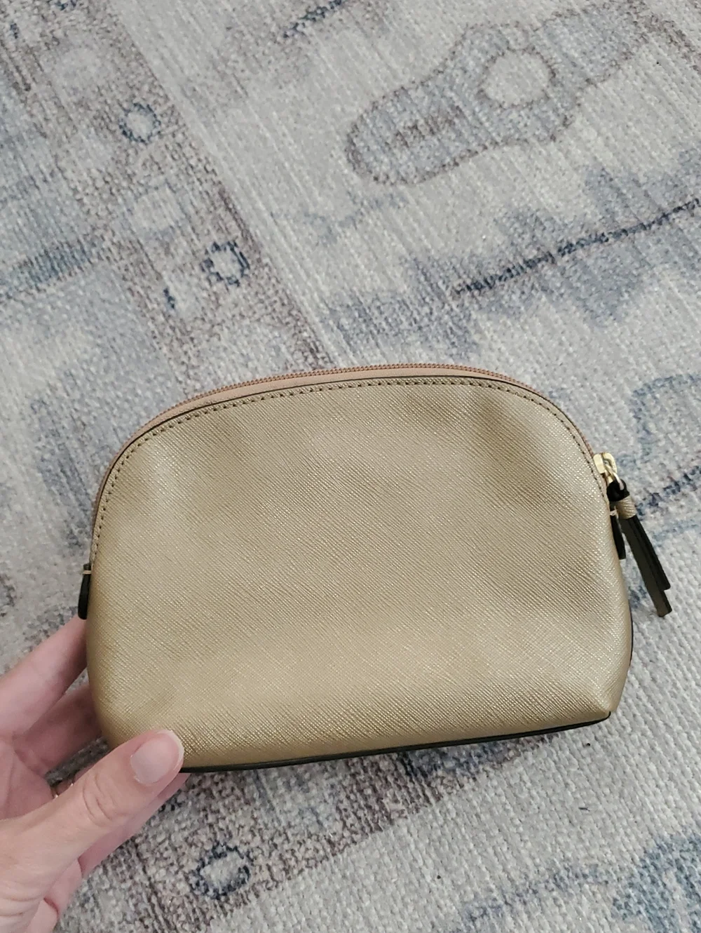 NWOT Coach Gold Metallic Bow Cosmetic Zip Accessory Case Bag